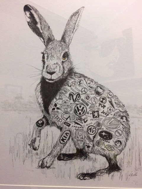Rabbit drawing filled with intricate patterns