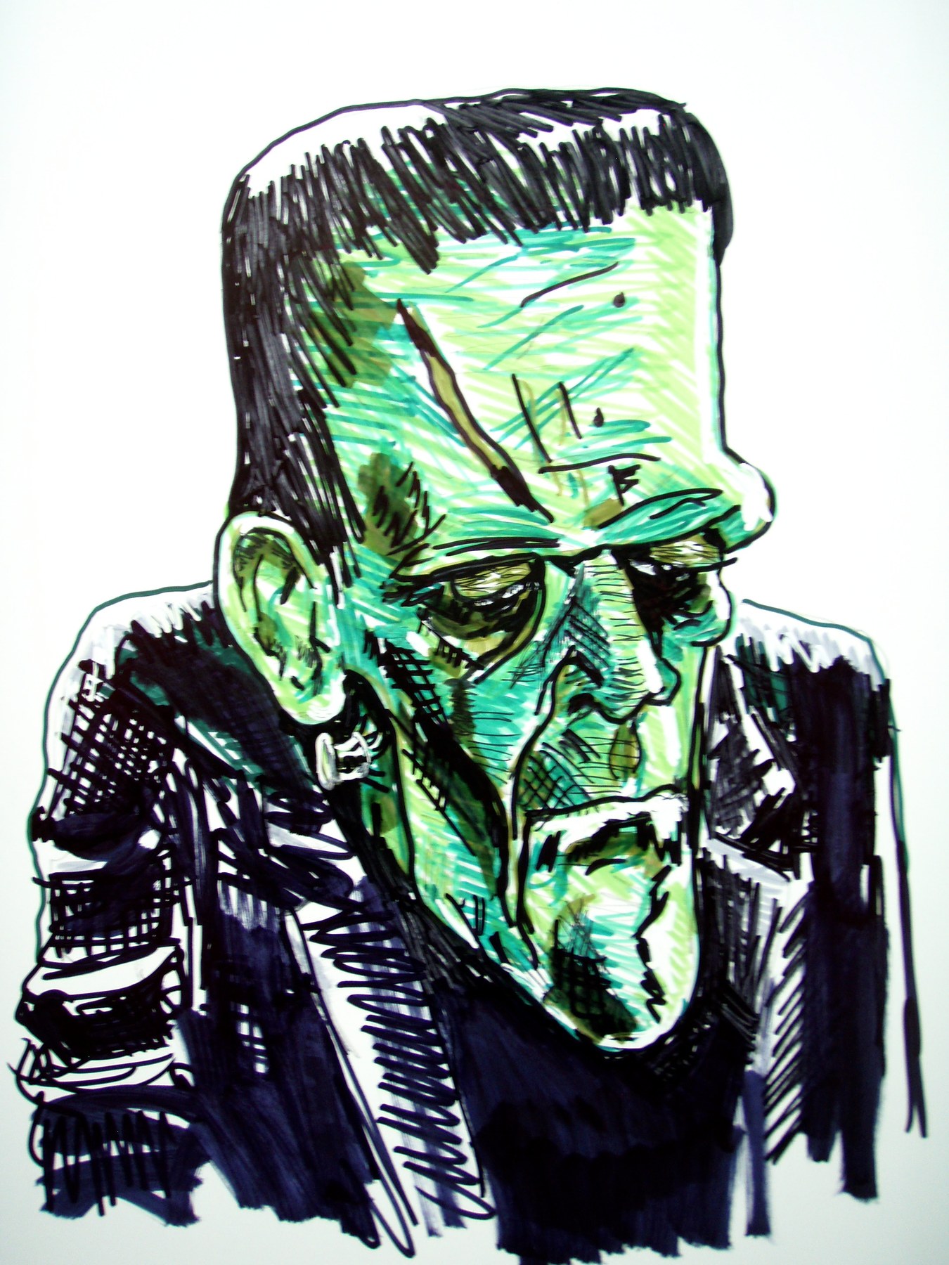 Green Frankenstein character illustration
