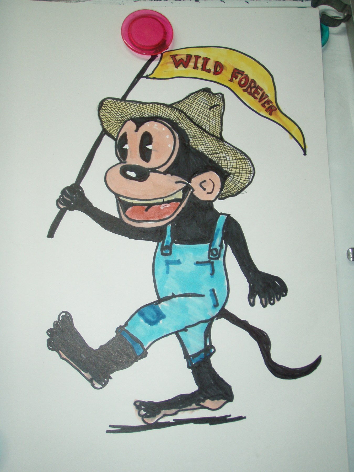 Cartoon character wearing a yellow hat